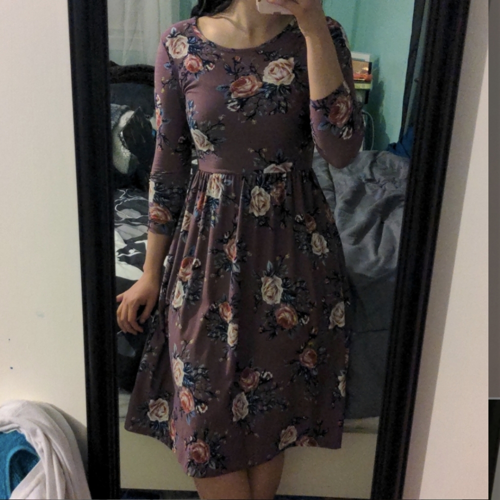 Purple Floral NeeSee's Dress